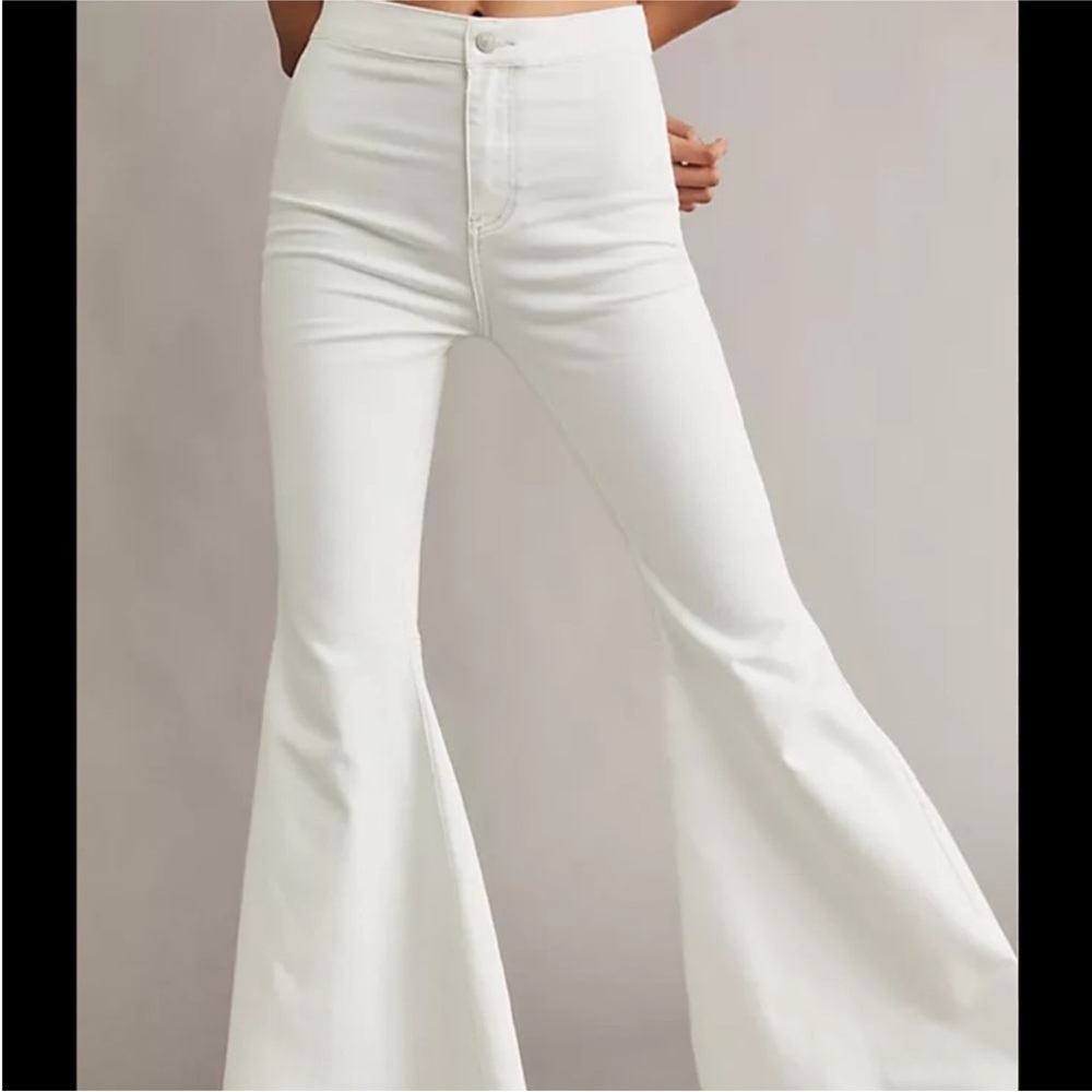 Free People White Flare & Wide Leg Jeans